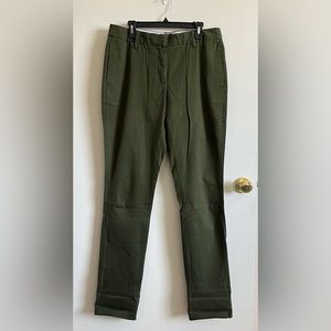 Un-hemmed Lands End Dark Green Dress Pants